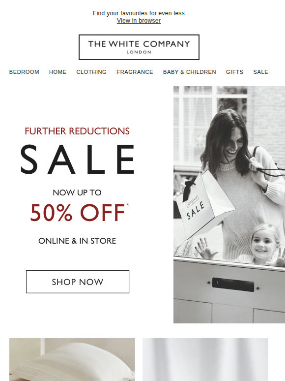 Up to 50% off, with further savings