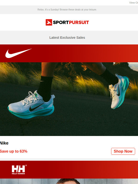 Up to 72% Off: Nike | Helly Hansen Outdoor | Gruezi Bag - New Products | Bølger - Price Drop | Alfa