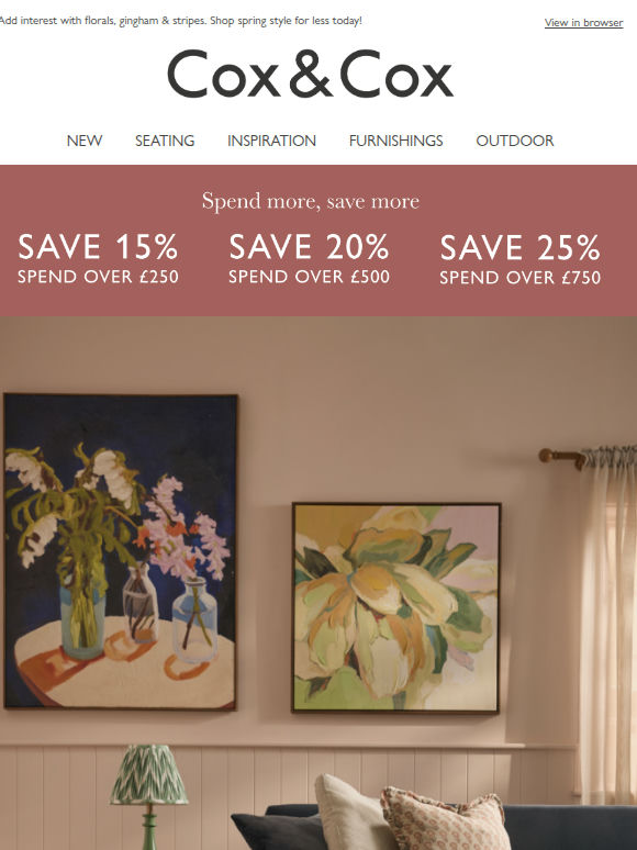 Don't miss out - Up to 25% OFF NEW season details