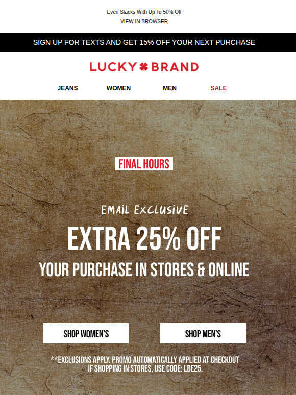 LAST CHANCE‼️ EXTRA 25% Off Ends Tonight