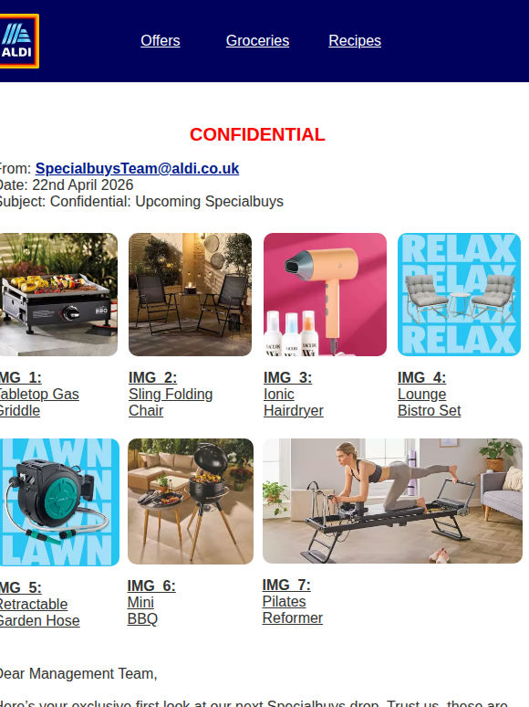 Confidential: Upcoming Specialbuys