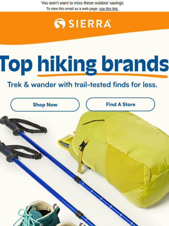 Hike with the BIG brands for less 🌿
