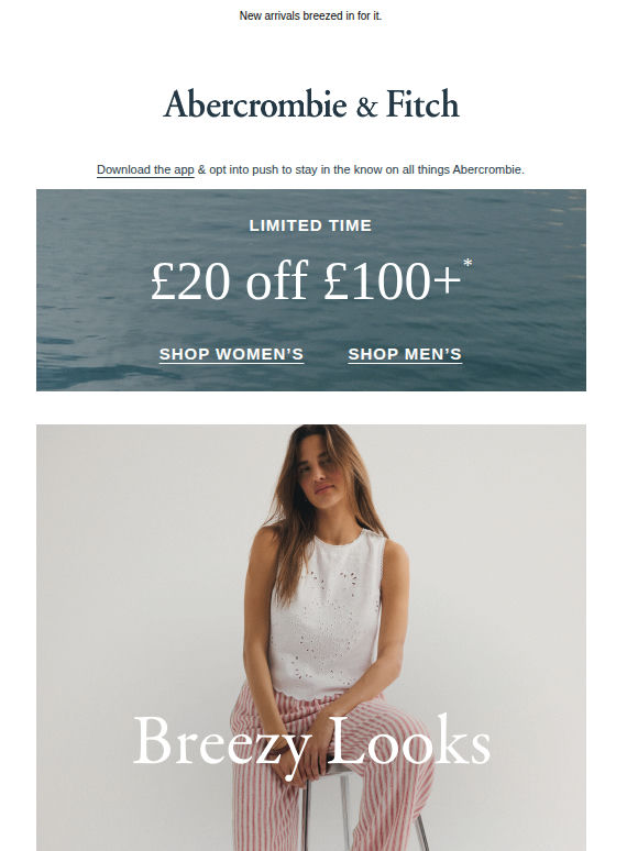 £20 off £100+* starts now.