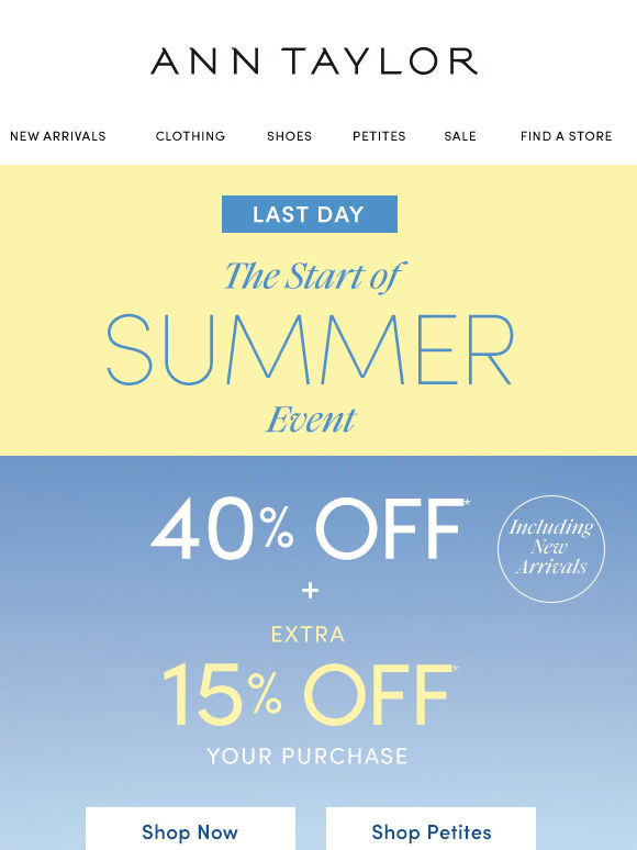 Inside: 40% Off + Extra 15% Off Your Summer Look