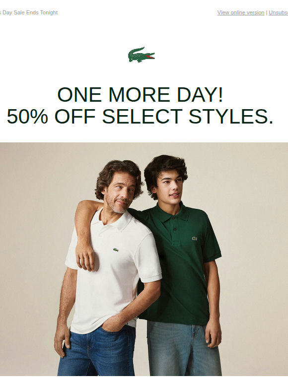 Last Chance for 50% off