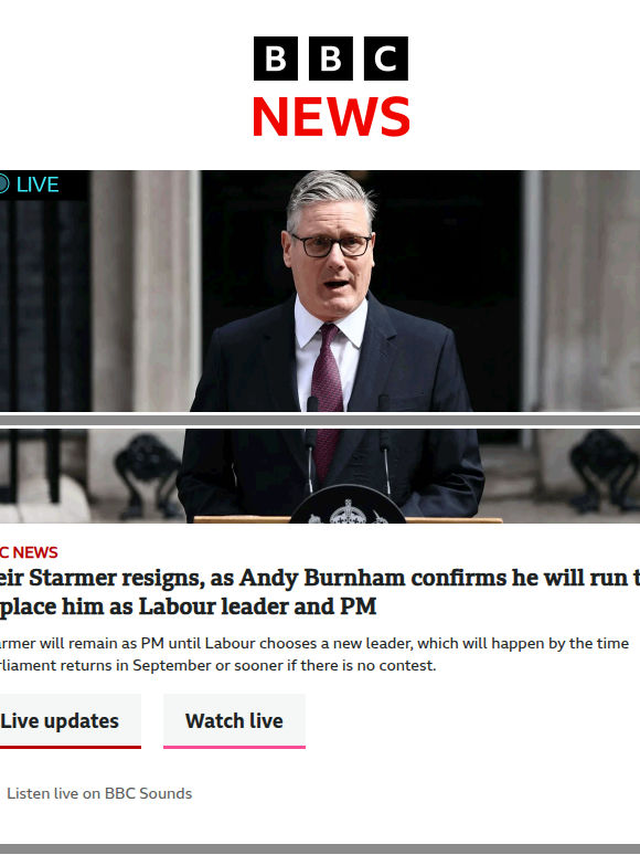 Live updates: Keir Starmer resigns as Andy Burnham confirms he will run to replace him
