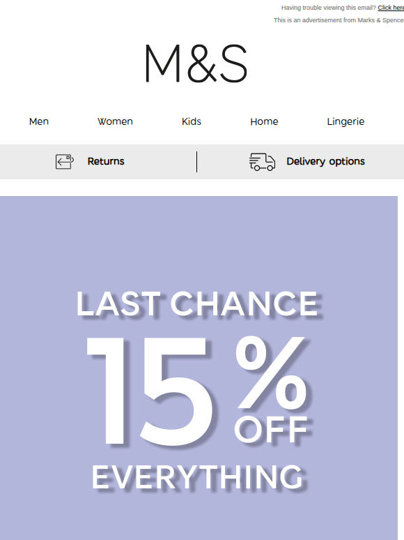 Last chance: 15% OFF everything ⏰