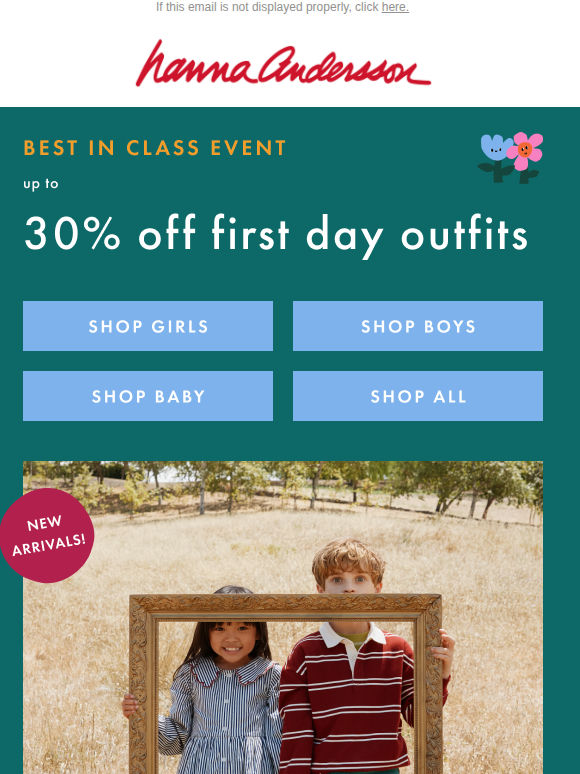 Up To 30% Off First Day Outfits