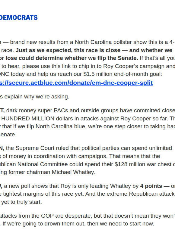 North Carolina Poll Alert
