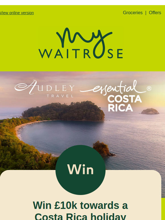 Want to go to Costa Rica? Win £10k towards your trip✨