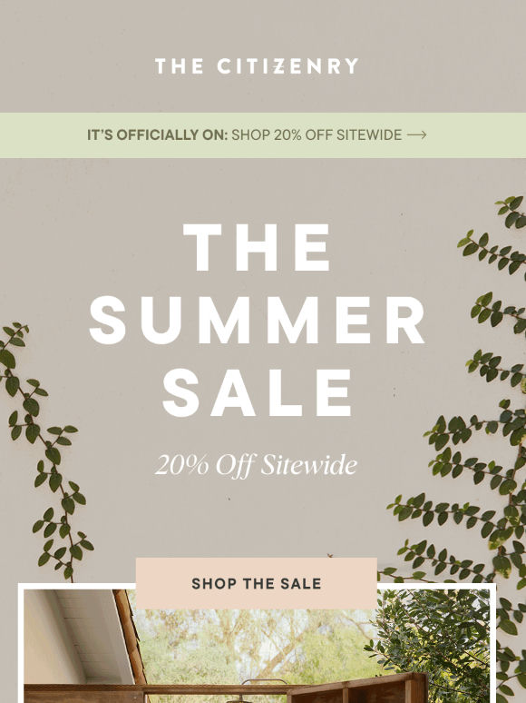 NOW OPEN: The Summer Sale