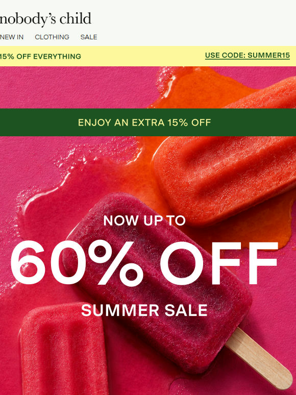 SALE: now with an extra 15% off