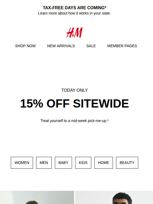 Today only: 15% off sitewide