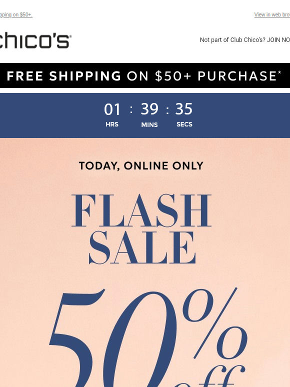 TODAY ONLY! 50% off your new faves
