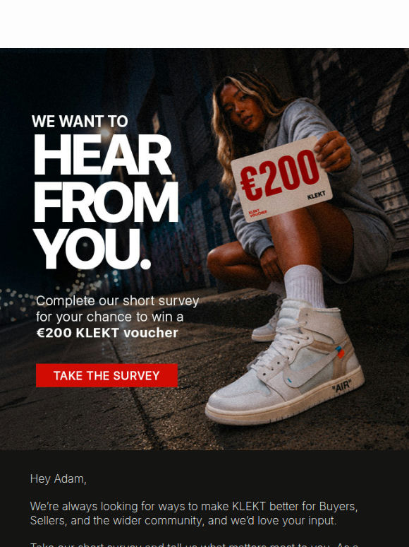 Share your feedback & win a €200 KLEKT voucher