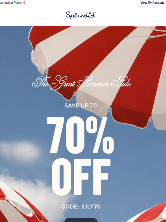 Starts Now: Up to 70% OFF
