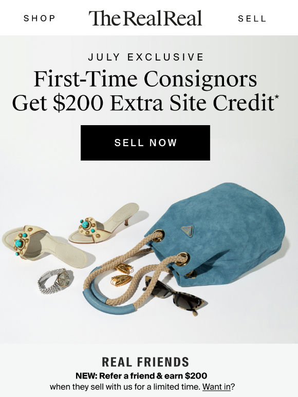 RE: New consignors get $200 extra site credit
