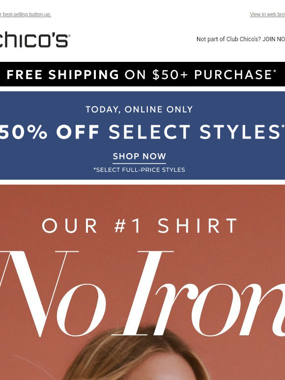 Look chic in seconds with our #1 shirt + $20 off $100 (Excl Apply)