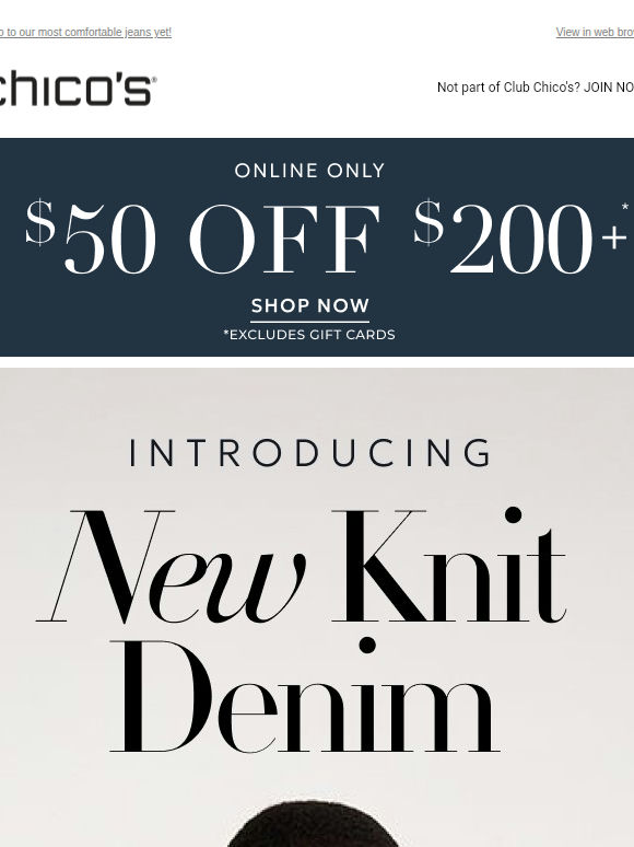 Introducing Knit Denim 👖 | $50 off $200+ (excl apply)