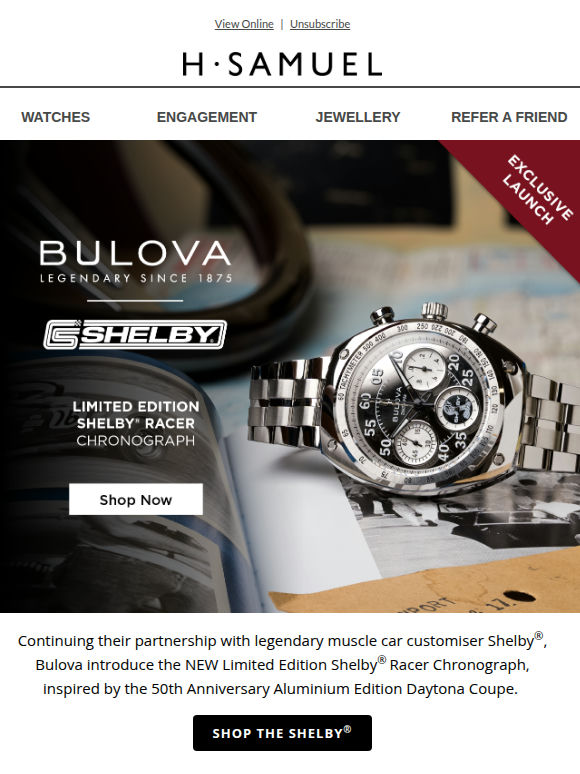 New Bulova Shelby® Racer Chronograph