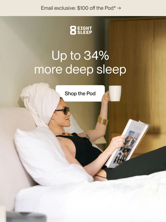 Up to 34% more deep sleep*