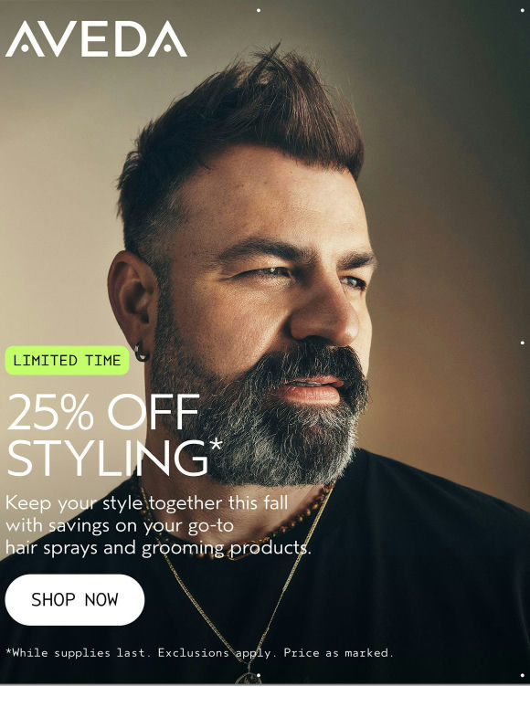 25% Off Styling Starts Now