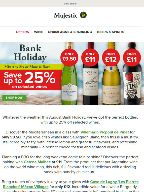 Ready for the Bank Holiday next weekend? Save up to 25%