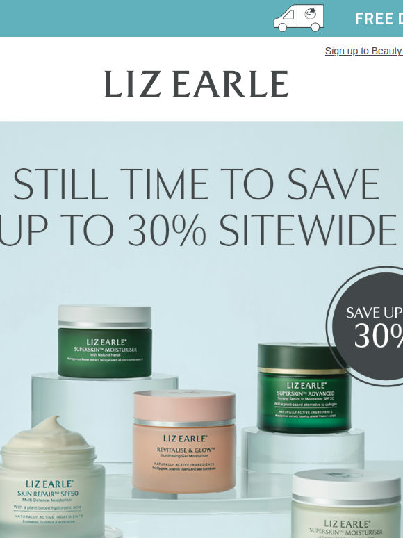 Don't miss out - up to 30% off sitewide