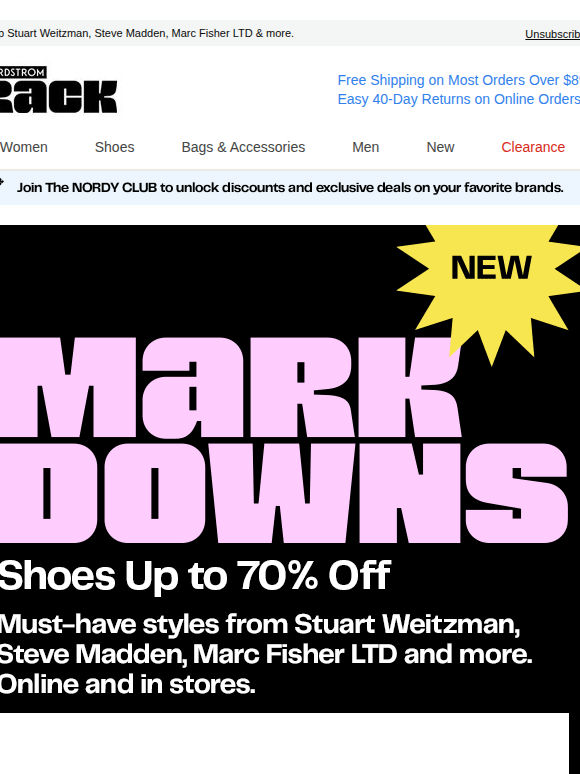 Up to 70% OFF: new shoe markdowns