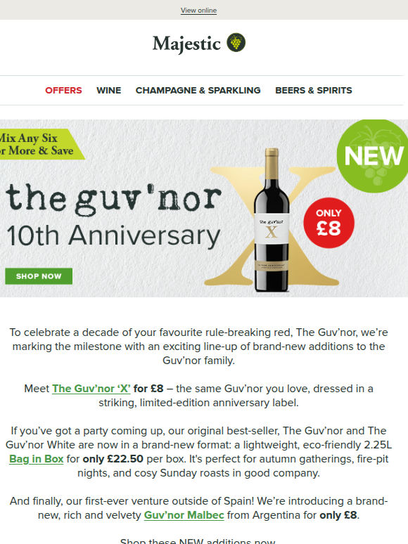 NEW Guv’nor wines from £8 including a limited-edition anniversary label