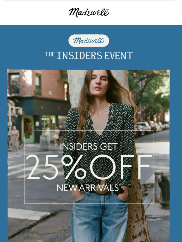 25% off new fall arrivals & free shipping