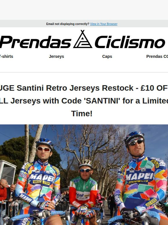 £10 OFF All Santini Jerseys in HUGE Restock! 🇮🇹