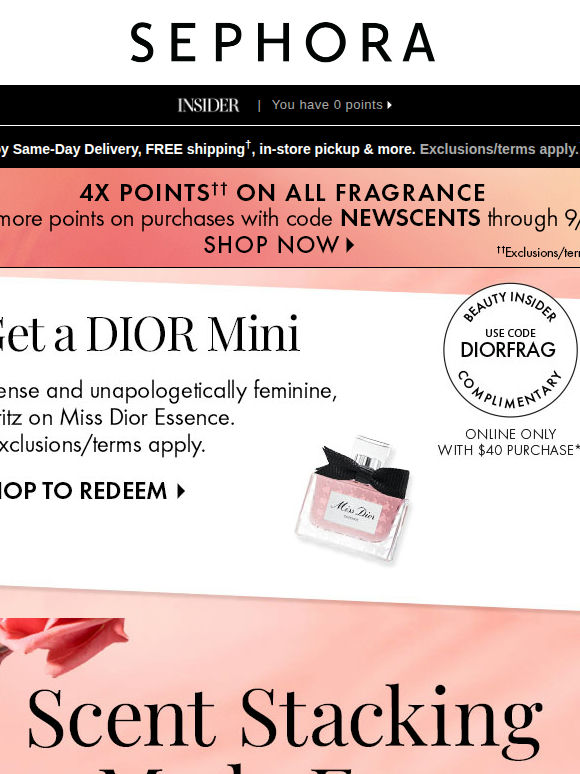 4X points on fragrance (yes way!)