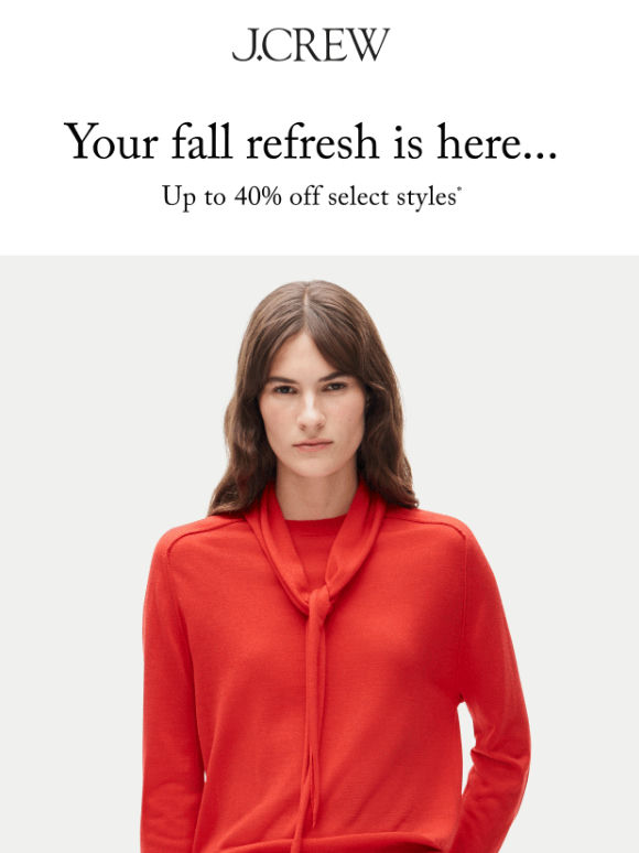 Fall sale: up to 40% off select styles