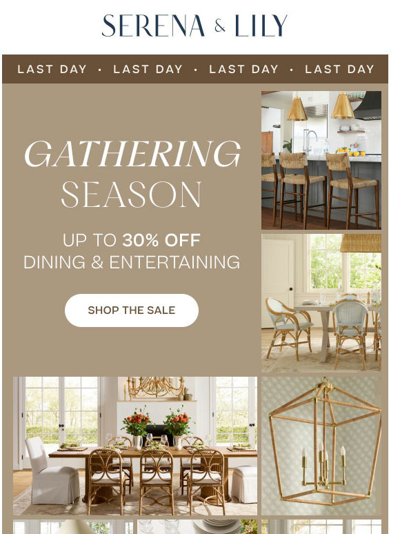 Last day to enjoy up to 30% off dining & entertaining.