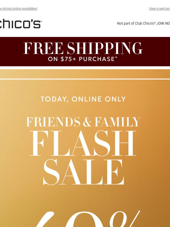 TODAY ONLY: 40% off new sweaters + 30% off the rest