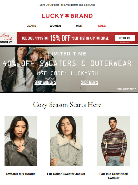 YES! 40% Off Cozy Sweaters + Jackets