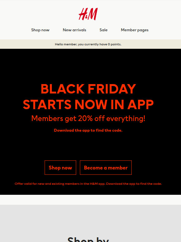 BLACK FRIDAY STARTS NOW IN APP
