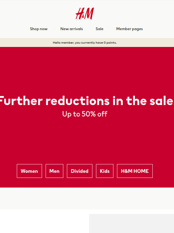 Further reductions in the sale