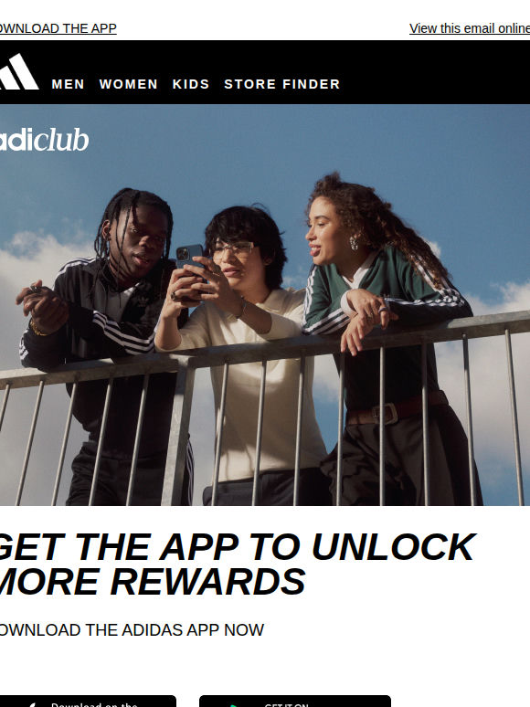 Unlock more rewards with the adidas app