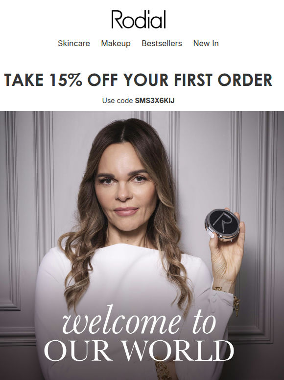 Adam, Welcome To Rodial | Get 15% OFF your first purchase!