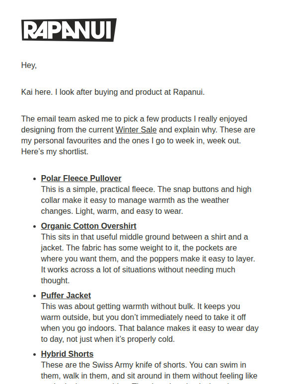 Fwd: My favourites from the Winter Sale