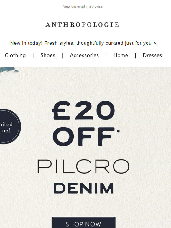 £20 OFF* our iconic Pilcro jeans!
