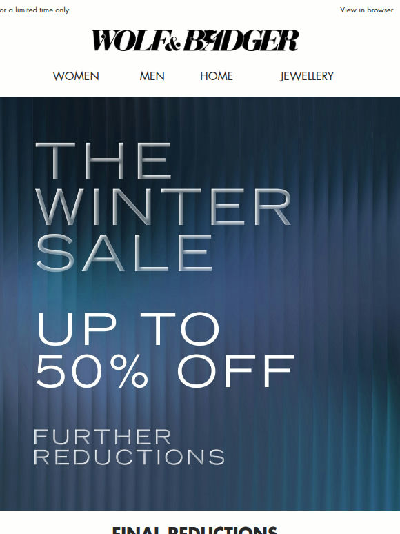 FURTHER REDUCTIONS | UP TO 50% OFF