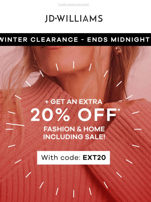 Last Chance ⏳ Extra 20% Off Winter Clearance