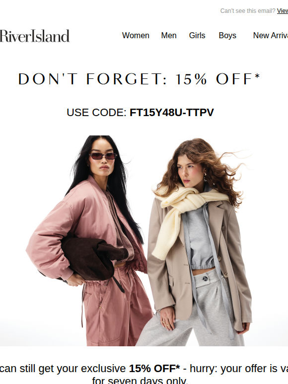 Don't miss out: 15% OFF