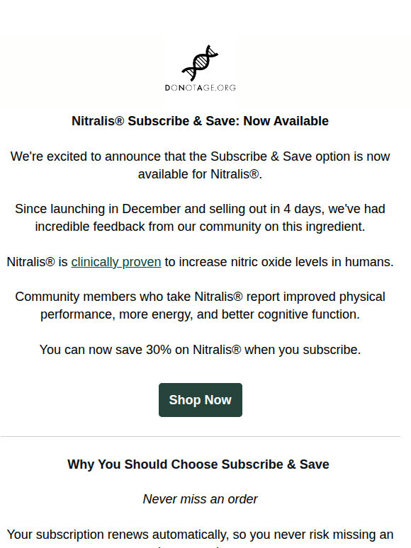 Save 30% On Nitralis® When You Subscribe