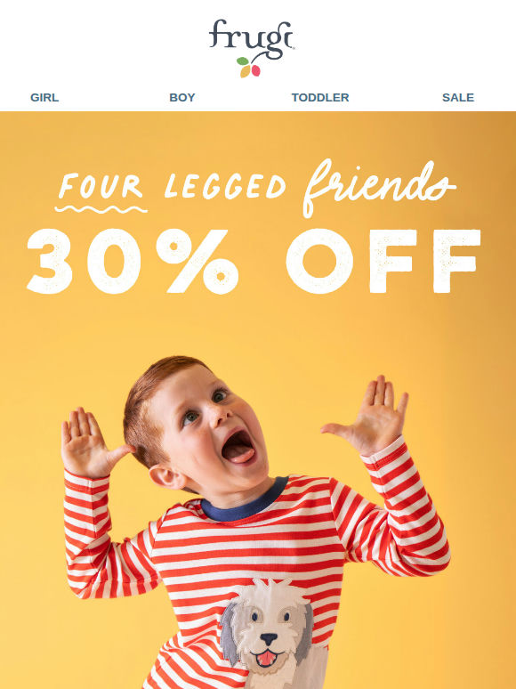 30% off four legged friends!