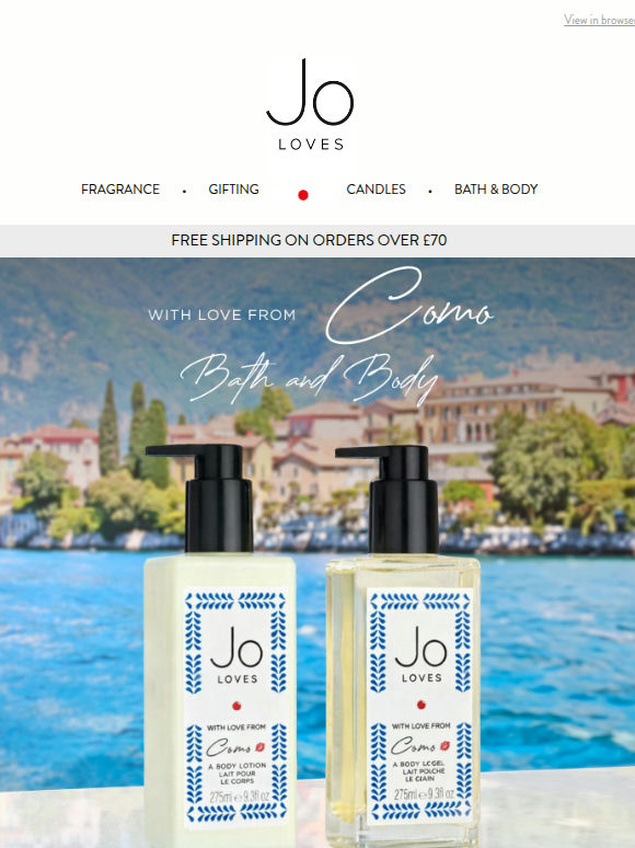 New: With Love From Como Bath & Body