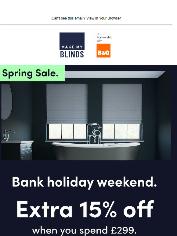 Bank Holiday Sale Alert: Shop Now for 15% Off!